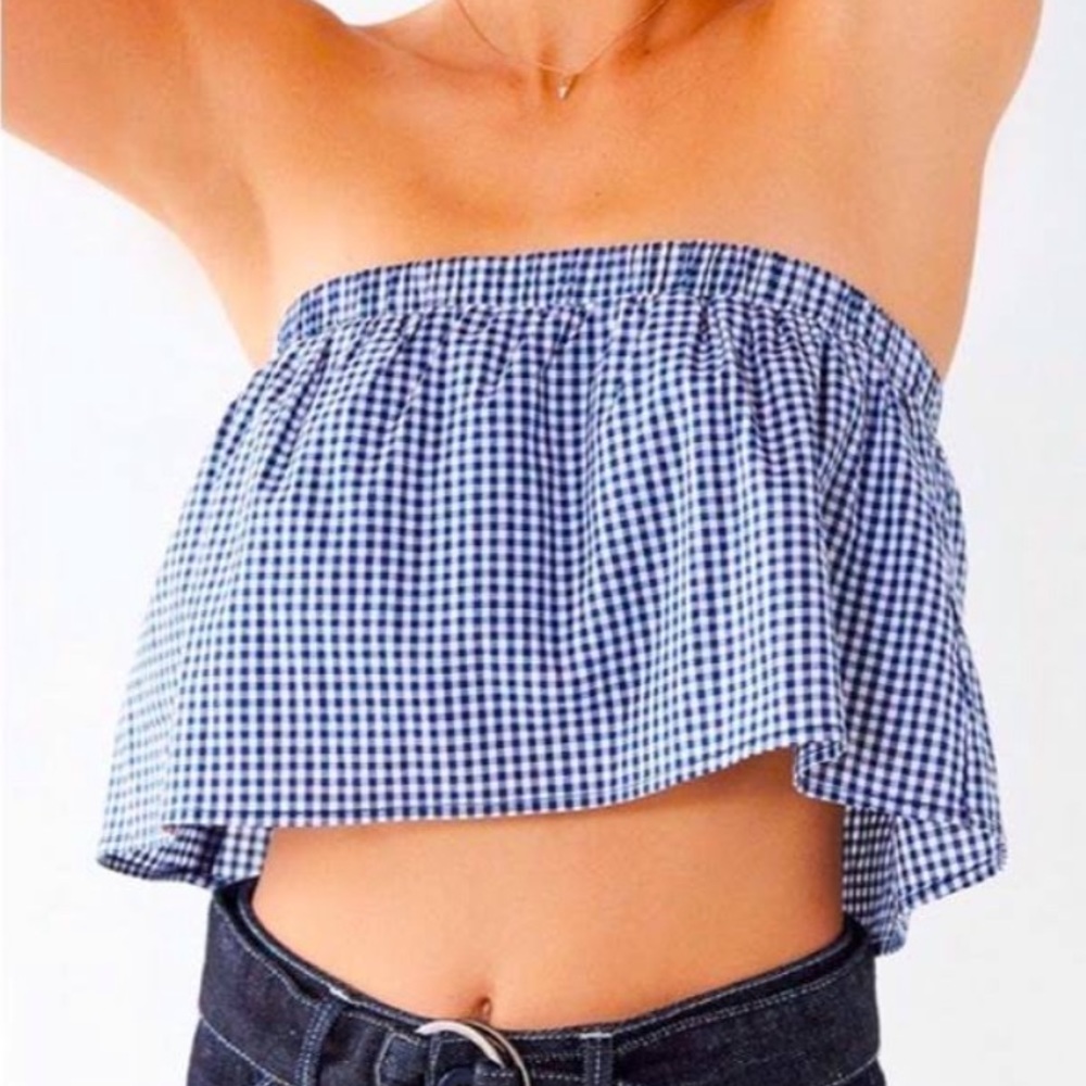 Urban Outfitters Gingham Cropped Tube Top